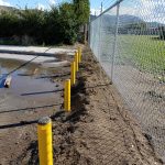 New High Security Chain Link Fence with Barbwire and Bollards